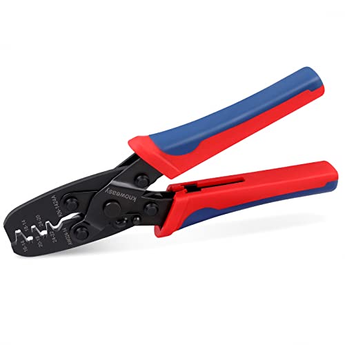 Knoweasy 1424A Weatherpack Crimper - Works for Molex, Delphi, Amp, Tyco, Harley, PC, Automotive - AWG 24-14 Wire Crimping Tool