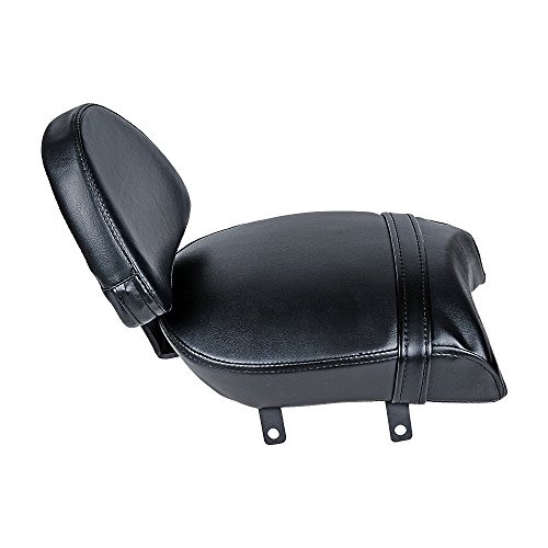 Set Black Leather Rear Passenger Backrest + Pillion Compatible with Victory Vegas High-Ball Kingpin Zach Ness