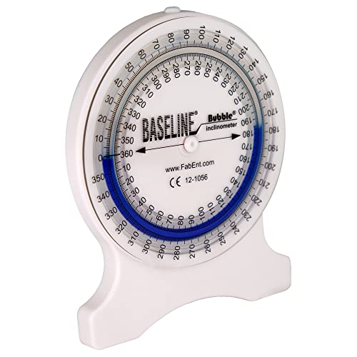 Baseline Bubble Inclinometer - Professional Easy To Read Range Of Motion Test For Physical Therapy, Rehabilitation, And Recovery With Carrying Case