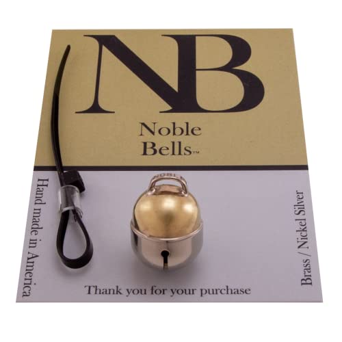 Noble Bells - Handmade in USA, Extra Loud Multifaceted Clacker, Collar Bell for Cats and Dogs, Premium Brass and Nickel Silver, Small