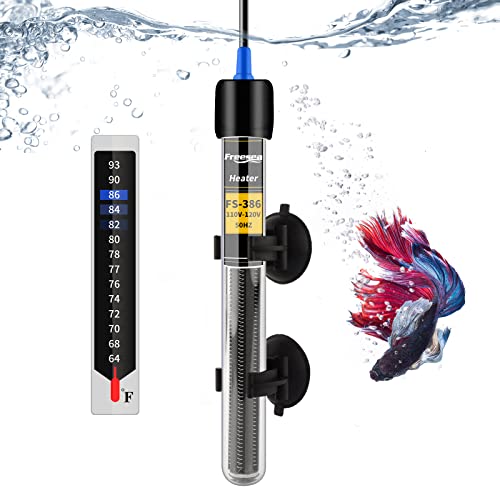 FREESEA Aquarium Fish Tank Heater: 100 Watt Submersible Heater Adjustable Thermostat for 15-25 Gallon Betta | Turtle