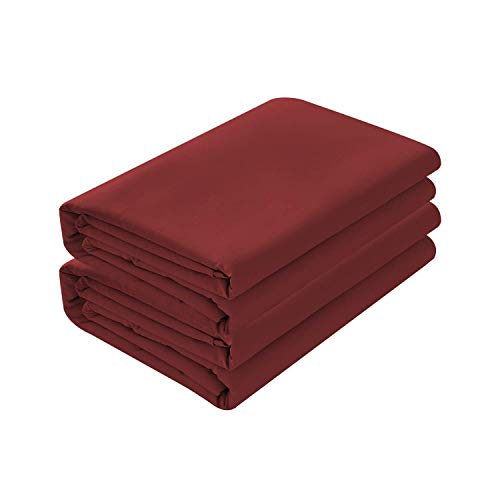 SRP Linen 1-PC Flat Sheets only Egyptian Cotton 132 Inches x 110 Inches Extra Large Flat Sheets Oversize Flat Sheets Solid - (Oversized Flat Sheets, Burgundy)