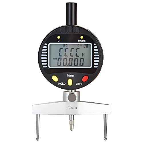 CGOLDENWALL High accuracy digital radius gauge Electronic Inside and Outside Radius Gage with 10mm /20mm /30mm /60mm/100mm changeable measuring jaw Black 0.2" - 27.5"/5 mm - 700 mm