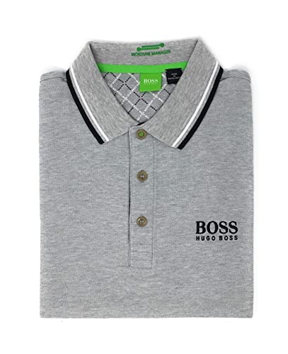 Hugo Boss Mens Paddy Moisture Manager Pro Edition Polo Shirt 50249000 (Grey, Large)