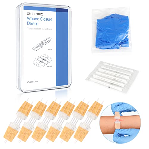 Wound Closure Strip, Sterile First Aid Kit, Zip and Stitch Suture-Free, Adhesive Stitch Emergency Close Wound Device, Flexible Fabric Adhesive Bandages for Wound Care & First Aid Skin Injury (6 pcs)