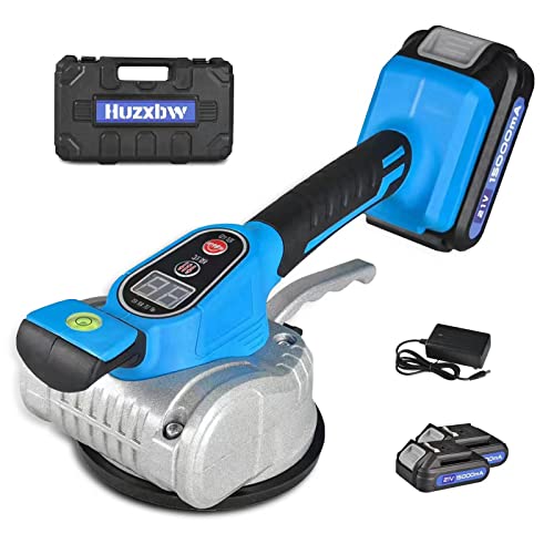 Tile Vibration Machine for Installation Tool - Tiling Vibrator Handheld,Tiling Suction Cup for Leveling Handheld Vibrator 12-Speed Adjustable 21V 15000 mAh 24000r/min