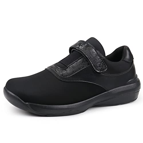 Ortho+rest Women Health Care Work Shoes Pain Free Walking Shoes Bunions Diabetic (6.5,Black)