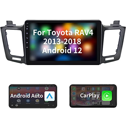 Android 12 Toyota Rav4 Radio Replacement Car Stereo for Toyota Rav4 2013-2018,Bruynic 10.1" Toyota Rav4 Stereo With Wireless Carplay, Android Auto & Mirroring Support SWC Come with a AHD Backup Camera