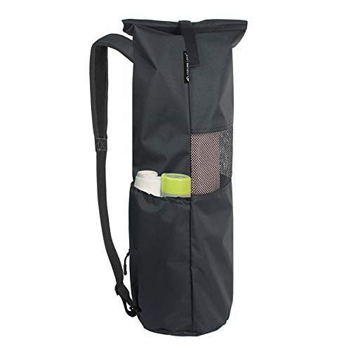 Explore Land Oxford Yoga Mat Storage Bag with Breathable Mesh Window and Large Pocket (Fits 1/2Inch Yoga Mat, Black)