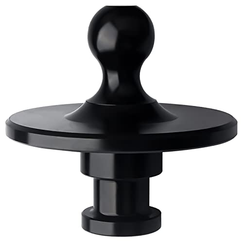 Gooseneck Ball Adapter - Fifth Wheel Kingpin to 2-5/16 Inch Gooseneck Ball Towing Receiver Adapter (Black)