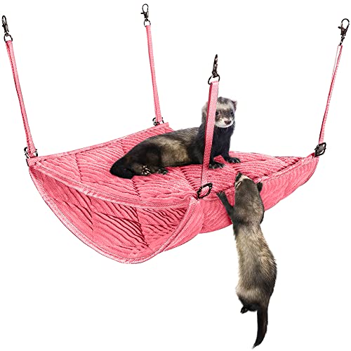 Small Pet Hammock - Ferret Hammock  Soft, Plush 2-Level Ferret Bed  Strong Hanging Hammock Pet Bedding  Machine-Washable Small Animal Hammock, Rat Bed, Guinea Pig Hammock by 2Brothers Wholesale