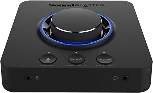 Creative Sound Blaster X3 Hi-res 7.1 External USB DAC and Amp Sound Card with Super X-Fi for Gaming PC, Mac, Nintendo Switch, PS4 and PS5, 70SB181000000 - Black (Renewed)