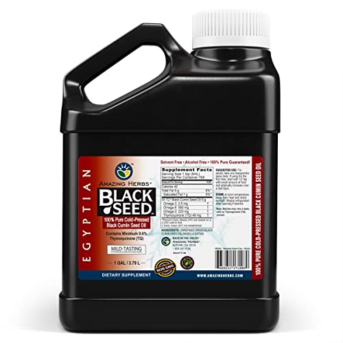 Amazing Herbs Cold-Pressed Egyptian Black Seed Oil (1 Gallon)
