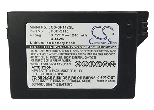 Cameron Sino Battery for Lite, PSP 2th, PSP-2000, PSP-3000, PSP-3001, PSP-3004, PSP-3008, Silm PN: PSP-S110 1200mAh / 4.44Wh