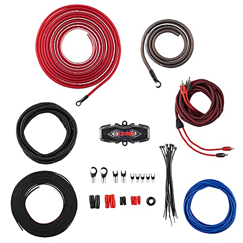 DS18 AMPKIT8 Gauge Amp Kit Amplifier Install Wiring 8 Ga Pro Installation Cables, 3000W (8 Gauge) Installation Kit for Car Audio Amplifiers