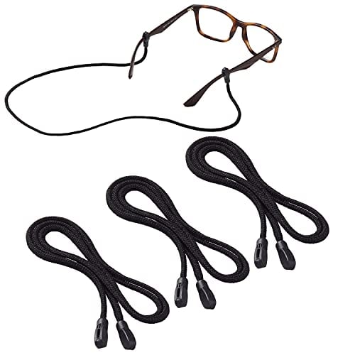 Peeper Keepers Eyeglass Retainer | Supercord | Eyeglass Holder | Black, 3pk | w/Microfiber Cloth, Screwdriver