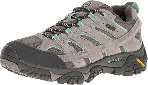 Merrell Women's Moab 2 Waterproof Hiking Shoe, Drizzle/Mint, 7 M US