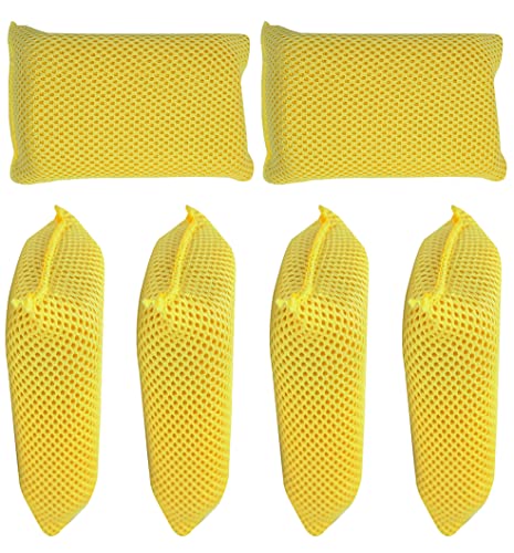 Iconikal Bug Scrubber Sponge, Yellow, 6-Pack, Large Microfiber