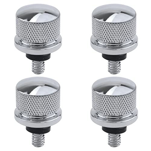 Antrader Chrome Aluminum Seat Bolt Chrome Knurled Billet Screw for Harley Davidson Sportster Street Glide Motorcycle Accessories Silver 4Pack
