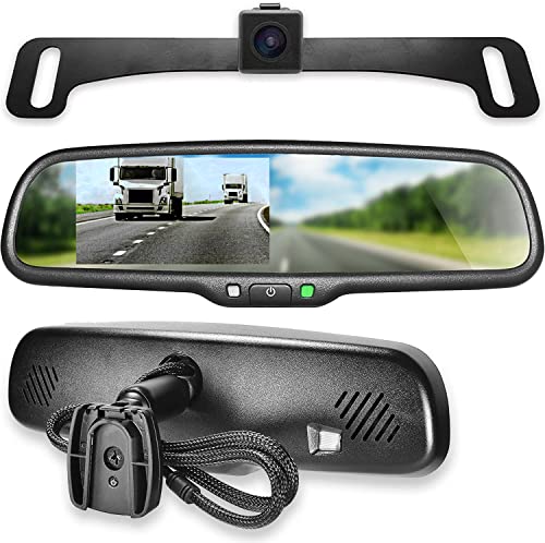 Master Tailgaters 10.5" OEM Rear View Mirror with 4.3" LCD Screen and 170 Backup Camera | Rearview Universal Fit | Auto Adjusting Brightness LCD | Anti Glare | Full Original Mirror Replacement