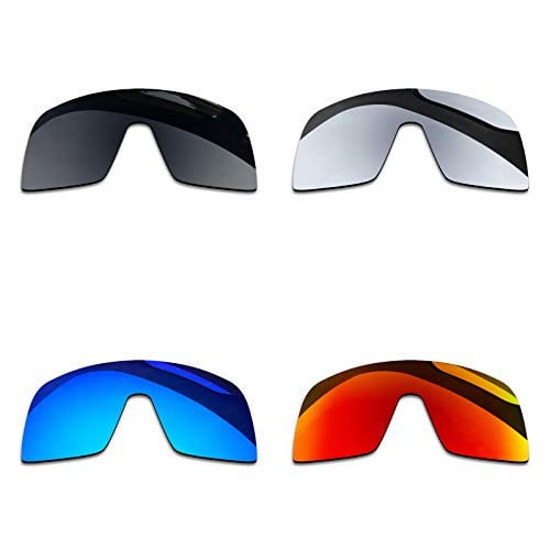 Shadespa Polarized Replacement Lenses for Oakley Sutro OO9406 Sunglasses - Jade Black + Silver Frost + Lake Blue + Amber Sunrise