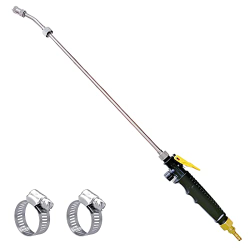 29 Inches Sprayer Wand Replacement,3/8" Brass Barb Universal Sprayer Wand, Stainless Steel Sprayer Wand with Shut off Valve & 2 Hose Clamps