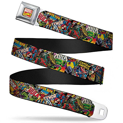 Buckle-Down unisex adult Buckle-down Seatbelt Avengers Xl Belt, Multicolor, 1.5 Wide - 32-52 Inches in Length US