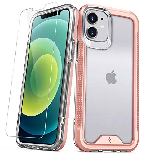 Zizo ION Series for iPhone 12 Mini Case - Military Grade Drop Tested with Tempered Glass Screen Protector - Rose Gold