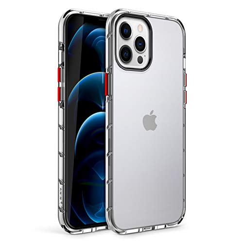 Zizo Surge Series for iPhone 12 Pro Max Case - Sleek Clear Case Customizable Buttons - Clear