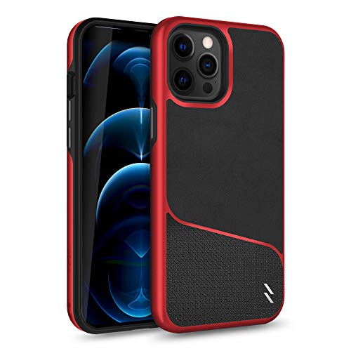 Zizo Division Series for iPhone 12 Pro Max Case - Sleek Modern Protection - Black & Red