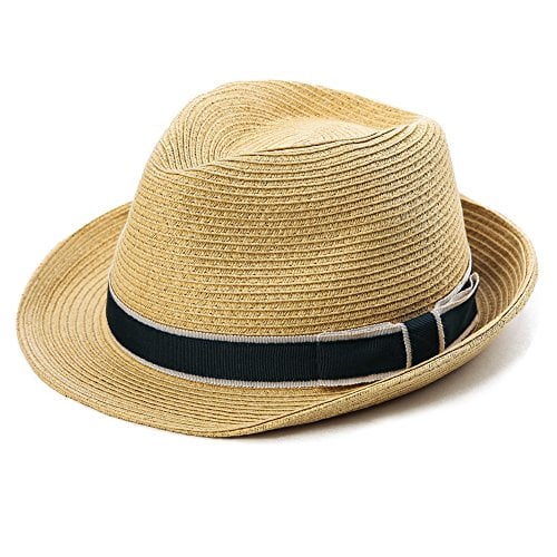 Fancet Crushable Large Mens Straw Panama Fedora Hat Summer Beach 24" inch Head Trilby Women Beige