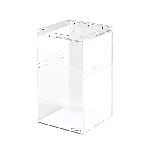 REPTI ZOO Magnetic Acrylic Case, 6x6x9 Inch Enclosure Reptile Breeding Box Terrarium Cage Tank for Tarantula Scorpion Sling Isopods Lizards Roach Invertebrates Insect Mantis