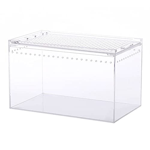 NANEEZOO Magnetic Acrylic Enclosure, 10x6x6 Inch Tall Long Case Reptile Habitat Terrarium cage for Terrestrial Arboreal Tarantula Scorpion Sling Isopods Lizards Invertebrates Insect Mantis