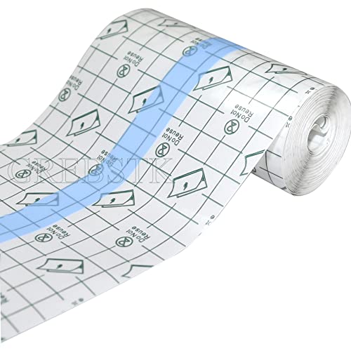 GREBSTK Transparent Stretch Adhesive Bandage Waterproof Bandage Clear Film Adhesive Bandages Dressing Tape (10cm x 500cm/ 4in x 200in)