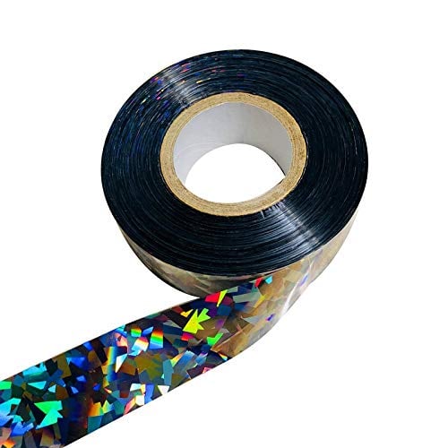 Ugold Silver Bird Scaring Reflective Tape, Holographic Ribbon, Ideal for Garden, Patio, Field and Fence - 1'' x 500 Ft (Silver)
