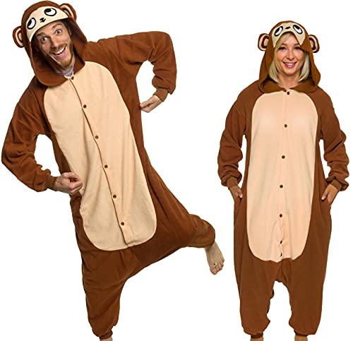 Adult Onesie Halloween Costume - Animal and Sea Creature - Plush One Piece Cosplay Suit for Adults, Women and Men FUNZIEZ!