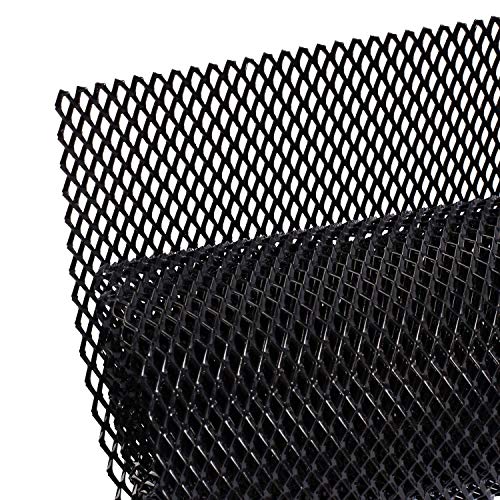 AggAuto Universal 40"x13" Car Grill Mesh - Aluminum Alloy Automotive Grille Insert Bumper 6x12mm Rhombic Hole, One of the Most Multifunctional Shape Grids 100x33cm Black