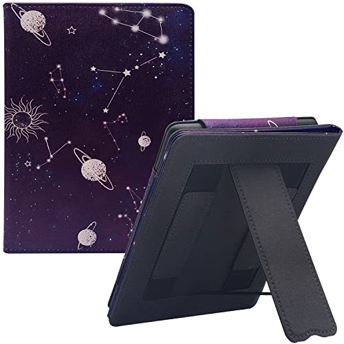 GOVTVA Stand Case for 6.8" All-New Kindle Paperwhite 11th Generation 2021 Released (Include Signature and Kid Edition) Cover with Auto Sleep/Wake/Double Hand-held (Earth Constellation)
