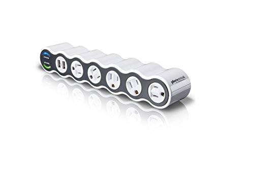 360 Electrical 36052 White Surge Protector, 5-Outlet + 2 USB + 4 ft. Cord