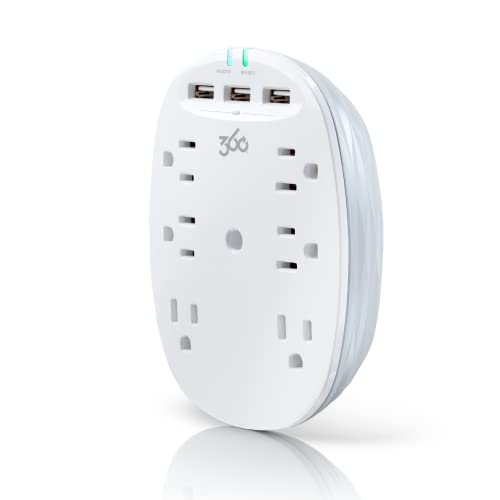 360 Electrical Studio 4.8 6-Outlet Surge Tap w/ 4.8A 3-Port USB and 1080 Joules of Surge Protection