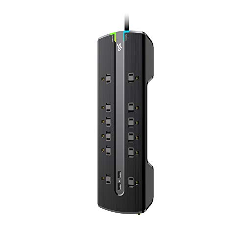 360 Electrical Producer 3.4 12-Outlet Surge Strip w/ 3.4A 2-Port USB, Coax & RJ11/RJ45 (8ft)