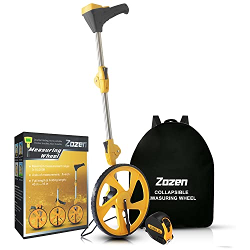 Zozen Measuring Wheel Digital Display, Foldable Feet/Meter Digital Measuring Wheel, Measure Wheel Digital with Backlit Display | Up to 99,999Ft/ 99,999M | Easy to Carrying With cloth backpack.