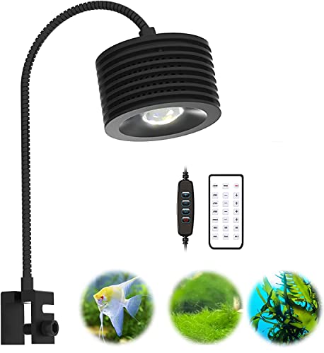 Lominie LED Aquarium Light, Full Spectrum Fish Tank Light, Clip on Freshwater Planted Light Adjustable Gooseneck for Saltwater Coral Fish Tanks, Dimmable Nano Refugium Tank Light Supports Remote WiFi