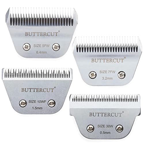 MPP Dog Grooming Blades Geib Buttercut Premium Quality Stainless Steel Wide Sharp (Set of All Four Wide Blades)