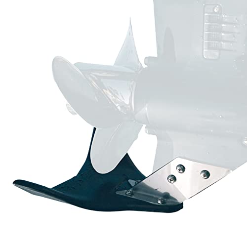 Hydro-Shield L-35 Hydrofoil Boat Stabilizer for 100+ HP Motors - Skeg-Mounted Thermoplastic Shield with Stainless Steel Mounting Bracket - Large Size Fin for Boats 18 Feet and Greater