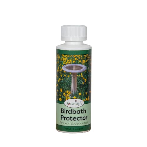 JCs Wildlife Birdbath Protector - Natural Enzyme Formula - Cleans Away Sludge and Scum from Bath (1, 4 oz. Bottle)