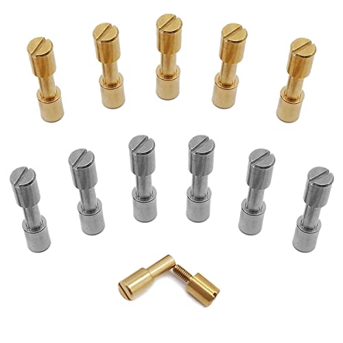 12 sets of stainless steel & brass bracket bolt fasteners tactical lock rivets, knife DIY tool handle fastener revision, EDC knife screw(Head Diameter6 mm)