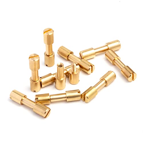 10 sets of brass bracket bolt fasteners tactical lock rivets, knife DIY tool handle fastener revision, EDC knife screw(Head Diameter 6 mm)