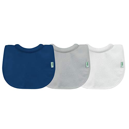 green sprouts Stay-dry Milk Catcher Bibs (3 Pack) | Collar absorbs milk to prevent rashes | Waterproof inner layer, Absorbent terry cotton, Machine washable