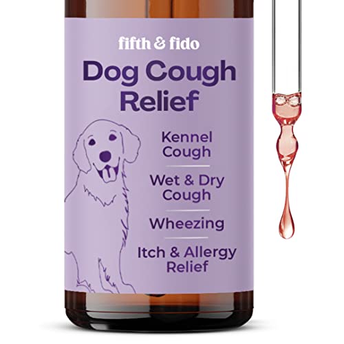 Fifth & Fido Dog Cough Suppressant, Kennel Cough Treatment for Dogs - Dogs Cough Syrup for Throat and Respiratory Support for Dry & Wet Cough with Marshmallow Root, Mullein Flower & Echinacea, 2 FL Oz